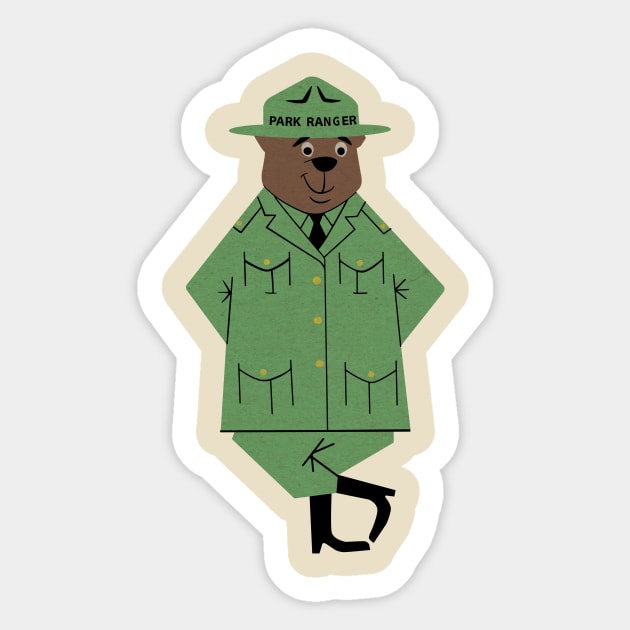 Park Ranger Bear Sticker by DustinCropsBoy